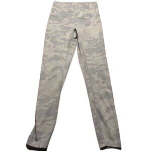 Lululemon Wunder Under High Rise Tight Leggings White Gray Camo 25" Size 6